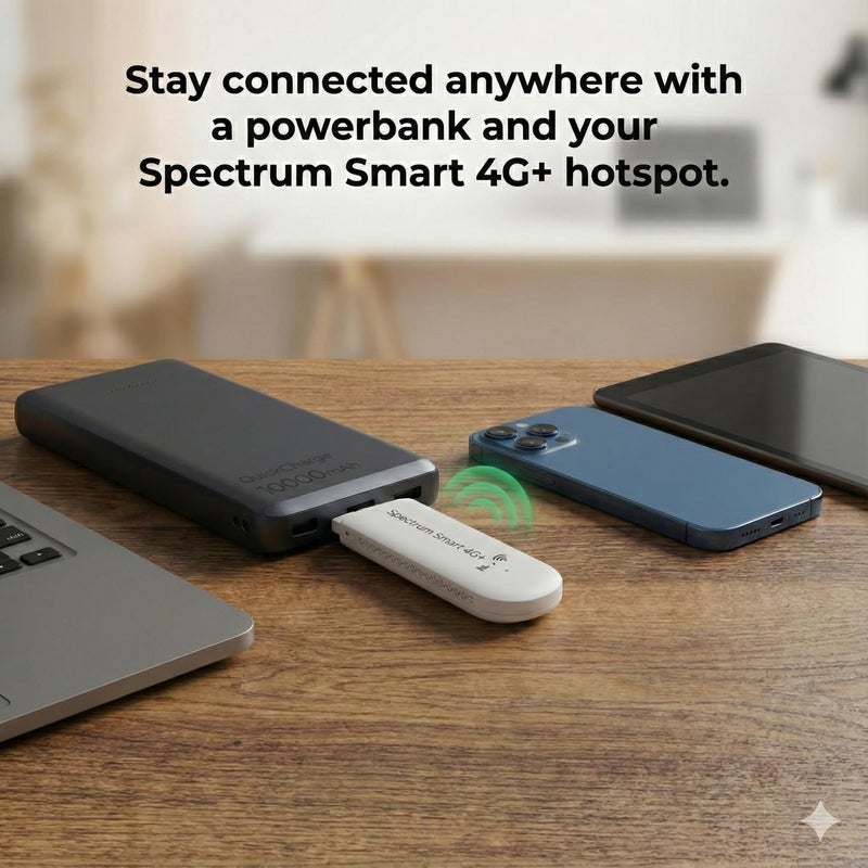 Spectrum Smart 4G LTE-Advanced USB WiFi Dongle & Mobile Hotspot Router – Portable Modem with Pre-Installed Spectruym Smart SIM Card – Ideal for Travel and Business (North America and EU only) - Image 3